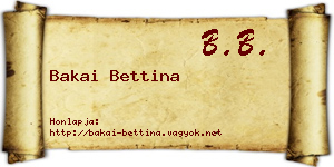 Bakai Bettina névjegykártya